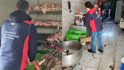 Çanakkale’de izinsiz ve uygunsuz koşullarda et işleme faaliyeti gösteren işletme mühürlendi