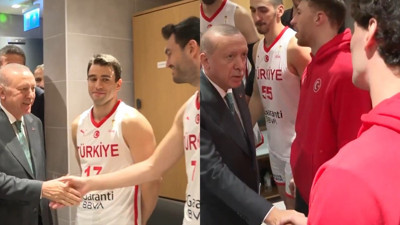 Cumhurbaşkanı Erdoğan, A Milli Erkek Basketbol Takımı'nı tebrik etti