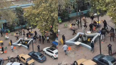 80 kişilik kavgada taş ve sopalar havada uçuştu