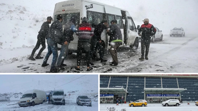 Kar yağışı etkisini artırdı: Seferler iptal, ulaşım kilitlendi