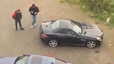 Maltepe'de özel hastanenin valeleri müşterinin otomobiliyle drift attı