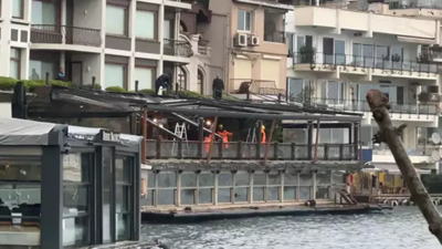 Bebek Otel'de kaçak bölümler yıkılıyor