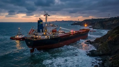 İstanbul'da yük gemisi karaya oturdu: Ekipler hemen bölgeye sevk edildi