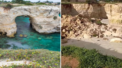 İtalya’daki “Aşıklar Kemeri” Sevgililer Günü’nde çöktü