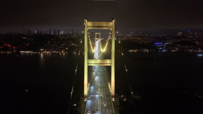 Fatih Sultan Mehmet Köprüsü kanser hastası çocuklar için sarıya büründü