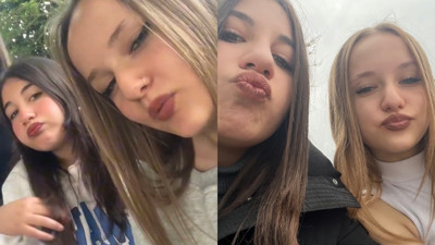 Samsun’da 13 yaşındaki 2 kız çocuğuna kamyonet çarptı! O anlar kamerada