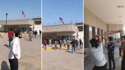 Pakistan'da bir grup gösterici, ABD'nin Karaçi Konsolosluğu'na girmeye çalıştı