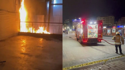 Taksim Metro İstasyonu'nda gece vakti panik! Asansörün elektrik panosu yandı