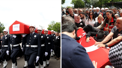 Şehitlerimize son veda: Şehit polisin oğlunun gözyaşları yürek dağladı