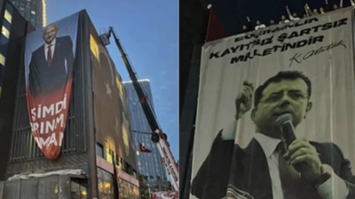 CHP İstanbul İl Başkanlığı'nda pankart gerilimi