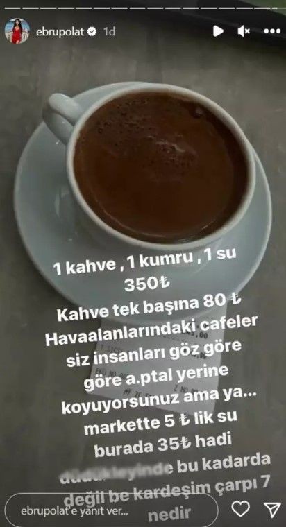 Erotik paylaşımlarıyla adından söz ettiren Ebru Polat fişi görünce açtı ağzını yumdu gözünü! 1 kahve, 1 kumru ve 1 suya ödediği para... - Resim: 6