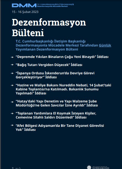 İletişim Başkanlığı Dezenformasyonla Mücadele Merkezi, depremle ilgili Dezenformasyon Bülteni'ni yayınladı - Resim: 2