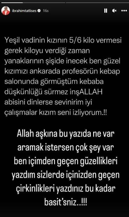 Beren Gökyıldız'a 'kebabı azalt' uyarısı sonrası eleştirilen İbrahim Tatlıses öfke kustu - Resim: 7