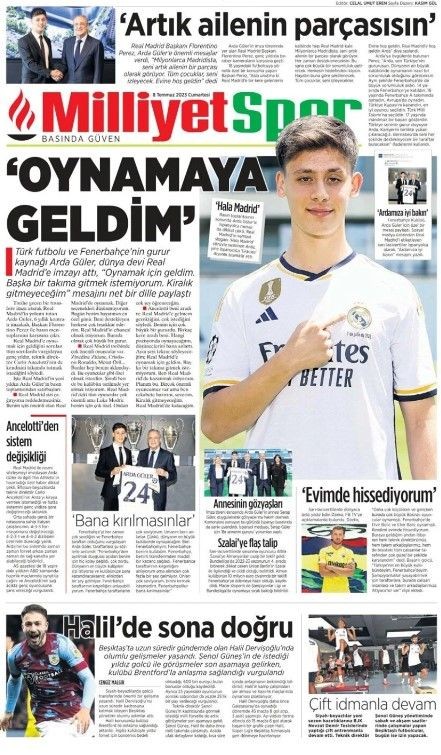 Avrupa basını Real Madrid'e transfer olan Arda Güler'i konuşuyor! Hepsi manşetlerine taşıdı | 8 Temmuz Cumartesi gazete manşetleri - Resim: 22