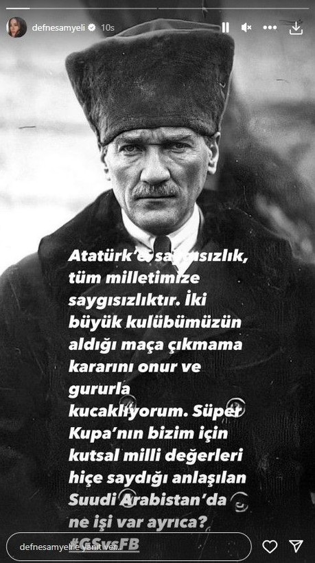 Ünlüler Galatasaray-Fenerbahçe arasında oynanacak olan Süper Kupa maçının ertelenmesine sessiz kalmadı! İşte ünlülerin Süper Kupa paylaşımları - Resim: 14