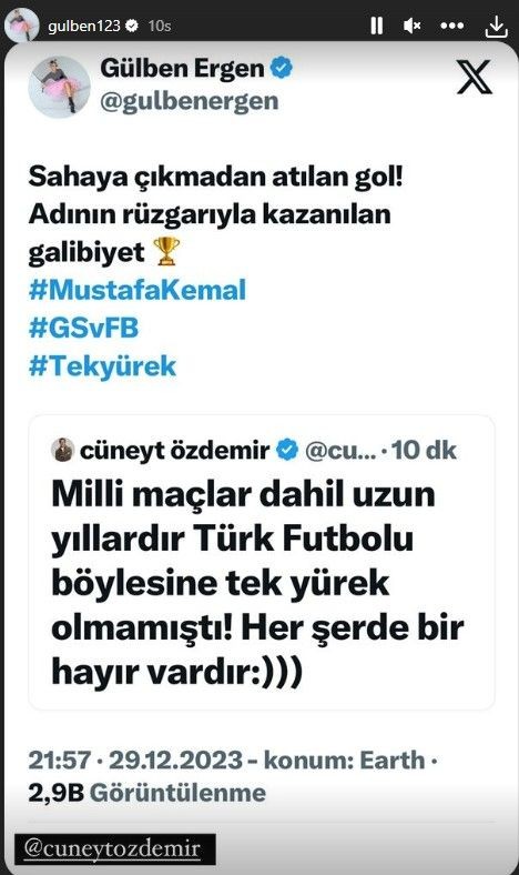 Ünlüler Galatasaray-Fenerbahçe arasında oynanacak olan Süper Kupa maçının ertelenmesine sessiz kalmadı! İşte ünlülerin Süper Kupa paylaşımları - Resim: 12