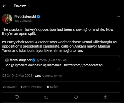 Akşener'in, Kılıçdaroğlu'nun adaylığını kabul etmeyip masadan kalkması dünya basını gündeminde - Resim: 5
