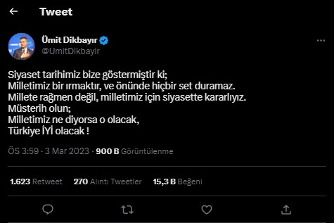 Dikbayır'dan Akşener'in restinin ardından yeni bir paylaşım geldi - Resim : 2