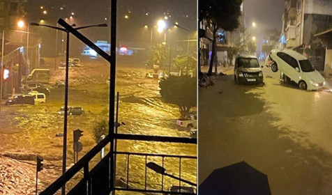 Antalya'da bir anda bastıran yağmur hayatı felç etti!