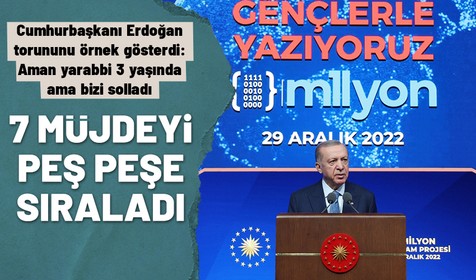 Cumhurbaşkanı Recep Tayyip Erdoğan “1 Milyon İstihdam Projesi” kapsamında müjdeleri açıkladı: Teknolojiye 4 milyarlık destek