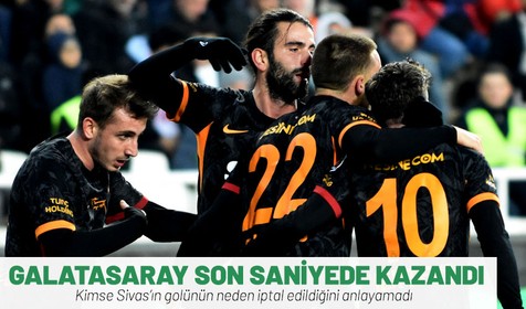 Spor Toto Süper Lig'de Galatasaray, Sivasspor'u 2-1 mağlup etti
