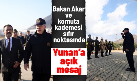 Yunan'a 'ayağını denk al' mesajı! Bakan Akar ve komuta kademesi Gökçeada'da