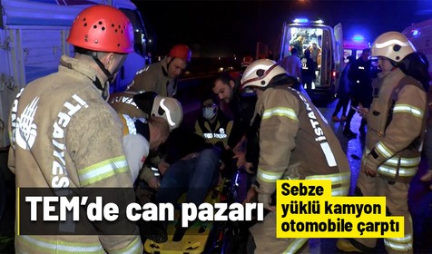 Bayrampaşa TEM Bağlantı Yolu'nda otomobil kamyonete çarptı: 6 yaralı