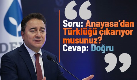 DEVA Partisi Ali Babacan: Anayasa'dan Türklük tanımını çıkaracağız