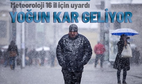 Meteoroloji'den 16 il için yoğun kar yağışı uyarısı