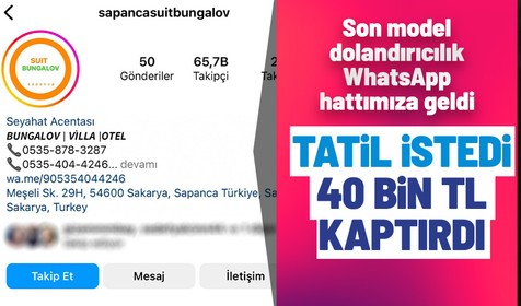 Bu da yeni moda dolandırıcılık! Bungalov kiralamak istedi 40 bin lirasını kaptırdı