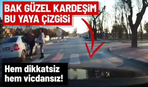 Yaya geçidine aldırmayan hatalı sürücü çarptığı gence bir kere bile bakmadan kaçtı