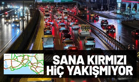 İstanbul'da haftanın son iş günü yağmur yağdı sabah trafiği kilitlendi