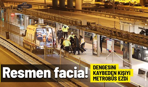 İstanbul'da gece yarısı facia! Küçükçekmece'de yola düşen kişi, metrobüsün altında kalarak öldü