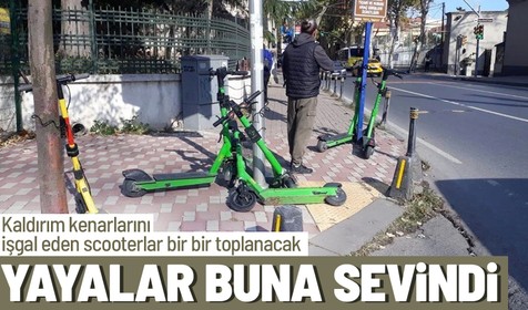 Kaldırımları işgal eden scooter çılgınlığına karşı ilk adım atılıyor! Kadıköy'de kaldırımdaki scooterlar toplanacak