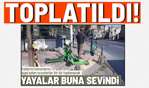 Kadıköy Belediyesi dün kaldırımlardaki scooterların toplatılacağını duyurmuştu! Hem toplatıldı hem de ceza yazıldı
