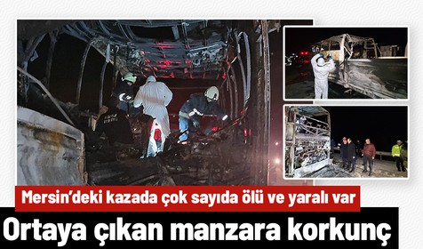 Mersin'de otobüs tıra arkadan çarptı: 3 ölü, 23 yaralı
