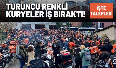 Trendyol GO kuryeleri eylemde: Şirketin genel merkezinde toplandılar