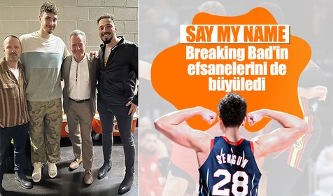 Breaking Bad'in efsaneleri Alperen Şengün'ü izledi! Alperen'den double-double
