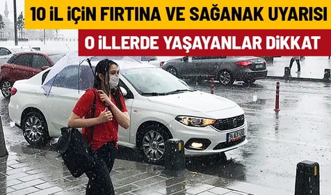 Meteoroloji'den 10 ile "sarı" uyarı: Fırtına ve sağanak bekleniyor