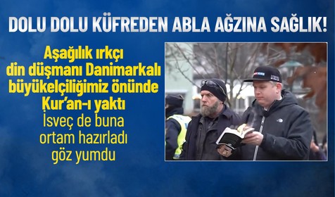 Danimarkalı ırkçı siyasetçi Rasmus Paludan İsveç'te Türkiye Büyükelçiliği önünde Kur'an-ı Kerim'i yaktı! Bir kişinin ettiği küfür duygulara tercüman oldu