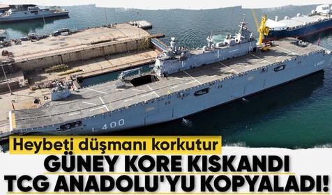 Türkiye'nin ilk uçak gemisi olan TCG Anadolu isimli amfibik hücum gemisi yayınlanan görüntüleri ile dosta güven düşmana korku verdi