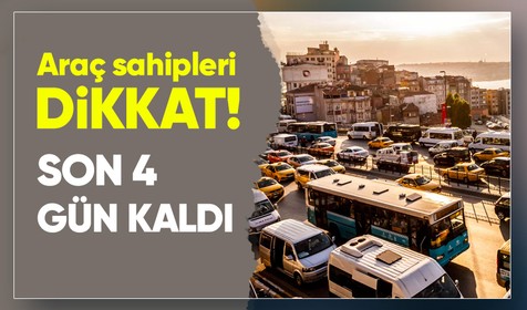 Motorlu taşıtlar vergisinin birinci taksit ödemesi için son 4 gün
