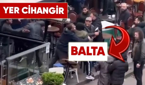 Beyoğlu Cihangir'de baltalı saldırganın yaşattığı korku kameralara yansıdı