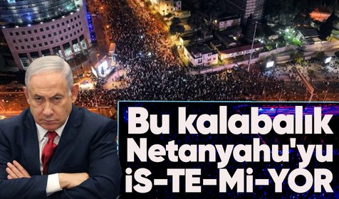 Tel Aviv'de binlerce kişi Netanyahu'ya karşı protesto düzenledi