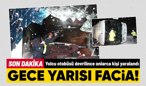 Tokat-Sivas yolunda yolcu otobüsü devrildi! 1 ölü 13 yaralı var