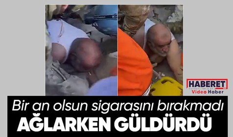Adıyaman’da kurtarılan kişi enkaz altından ağzında sigara ile çıktı o anları görenler ağlarken güldürdü