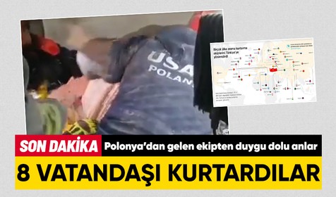 Avrupa'dan deprem bölgesine gelen ekipler arama kurtarma çalışmalarını sürdürüyor: Polonya'dan gelen ekip 8 kişi kurtardı