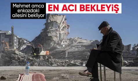 Kahramanmaraş merkezli depremin ardından yürek yakan fotoğraf! Mehmet amca enkazda 5 kişilik ailesini bekliyor