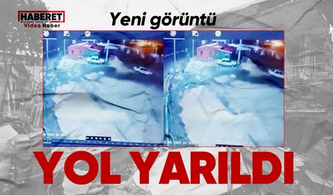 Kahramanmaraş’ta meydana gelen 7.7 şiddetindeki deprem anına ilişkin yeni bir görüntü ortaya çıktı! O anlarda yol yarıldı