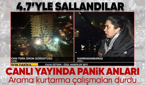 Canlı yayında panik anları! Kahramanmaraş'ta 4.7'lik artçı deprem oldu! Ebrar sitesi enkazındaki arama kurtarma çalışmaları kısa süreliğine durdu